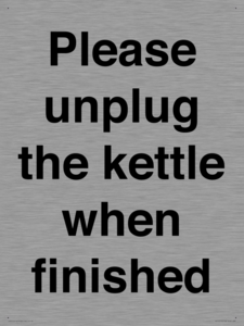 Please unplug the kettle when finished